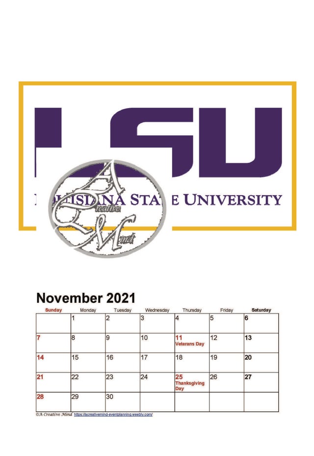 2021 LSU - Collegiate Wall Calendar